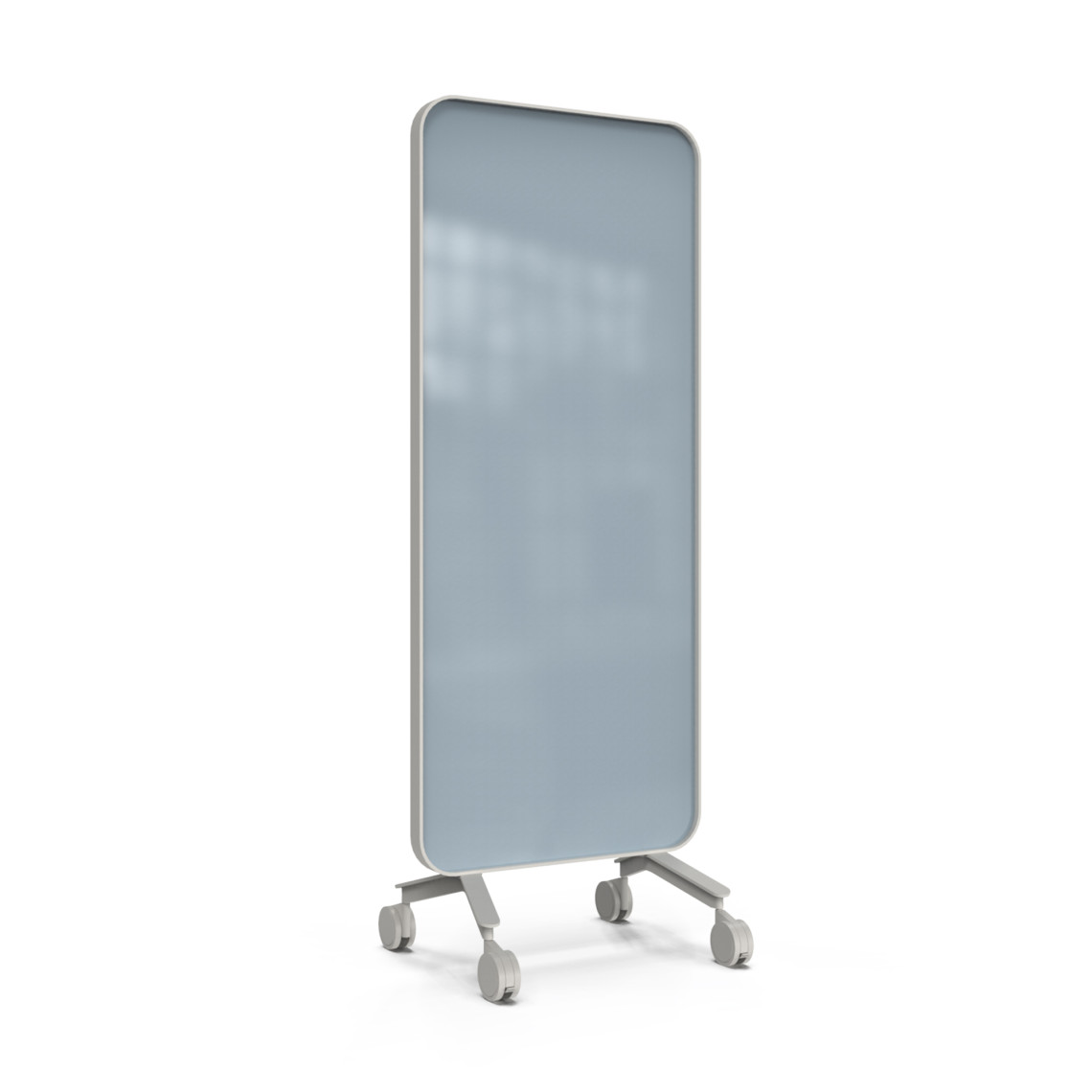 Skrivetavle af glas Frame Mobile, Farve Crisp 350 - Lyseblå, Ramme Grå (Soft 150), Størrelse B75 x H196 cm