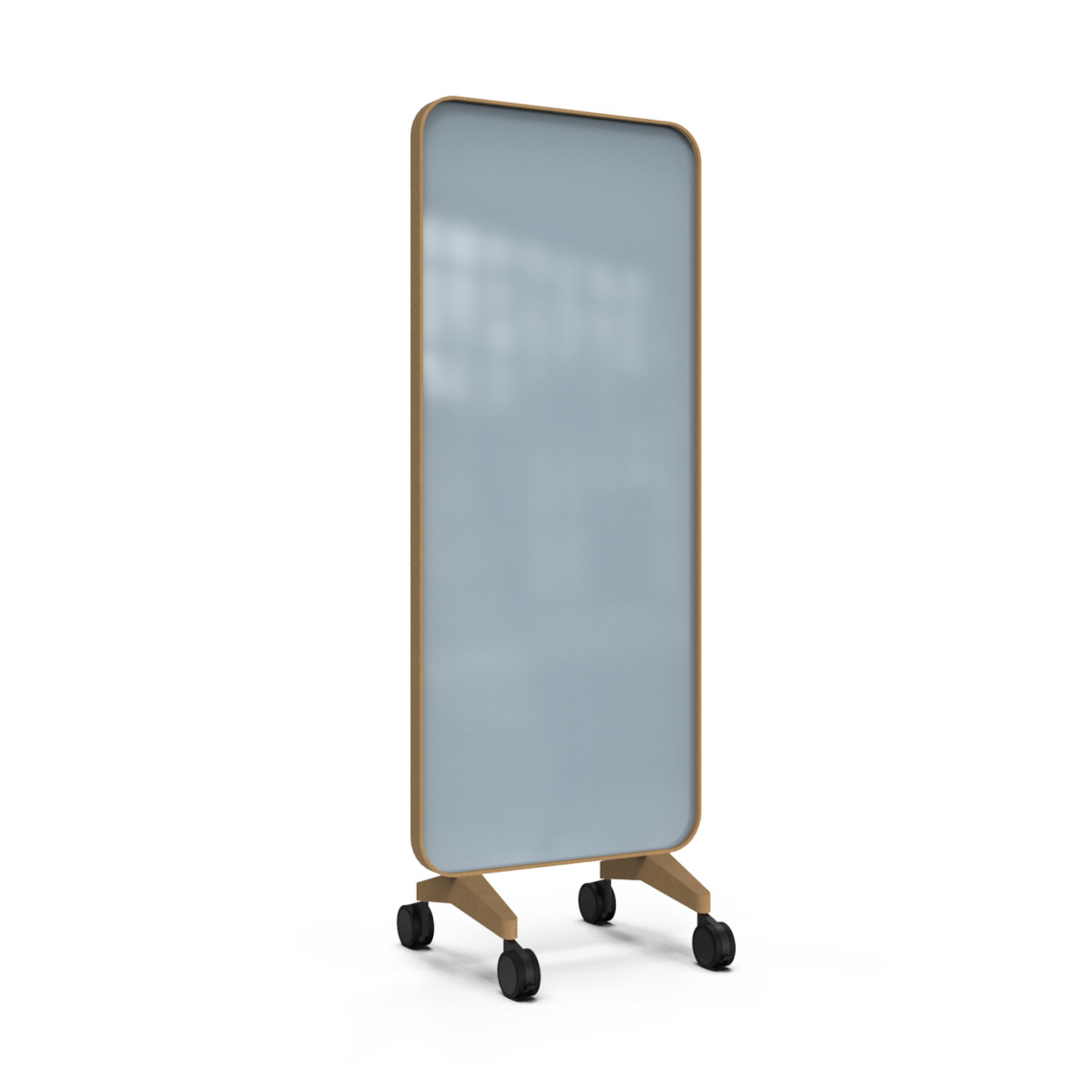 Skrivetavle af glas Frame Mobile, Farve Crisp 350 - Lyseblå, Ramme Ek, Størrelse B75 x H196 cm