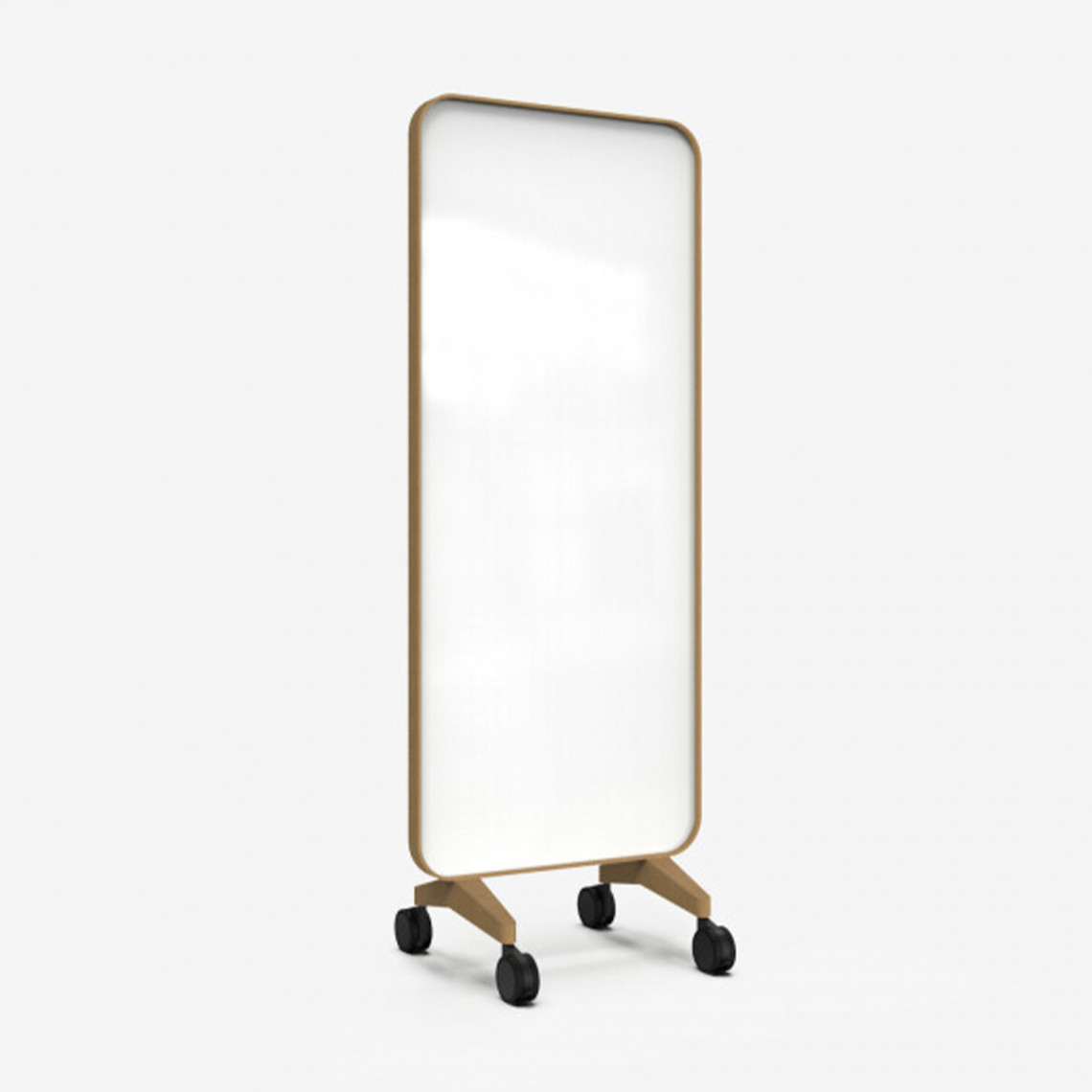 Skrivetavle af glas Frame Mobile, Farve Pure 130 - Hvid, Ramme Ek, Størrelse B75 x H196 cm