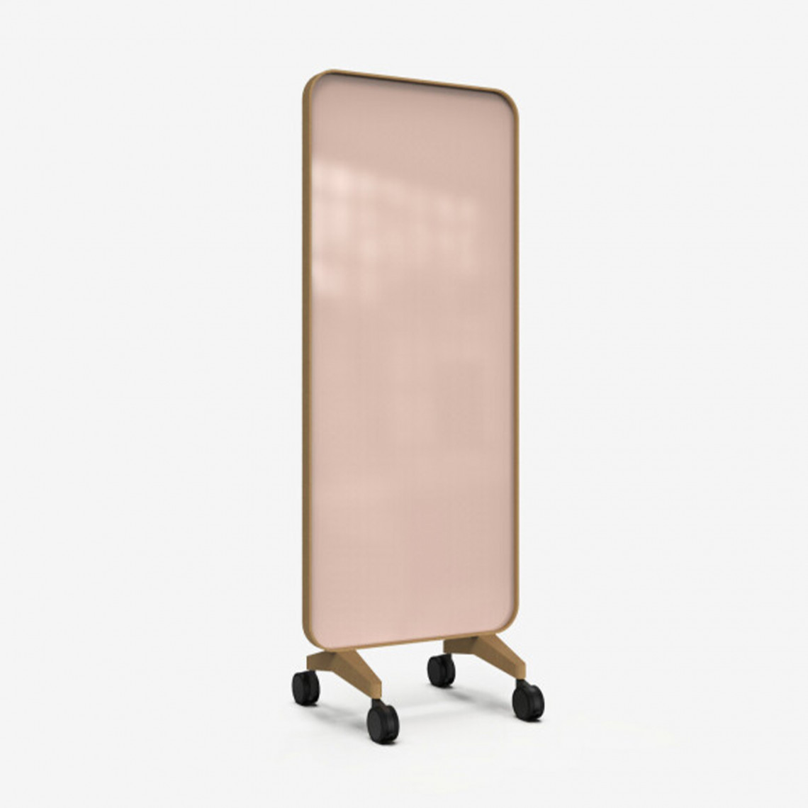 Skrivetavle af glas Frame Mobile, Farve Naive 640 - Pink, Ramme Ek, Størrelse B75 x H196 cm