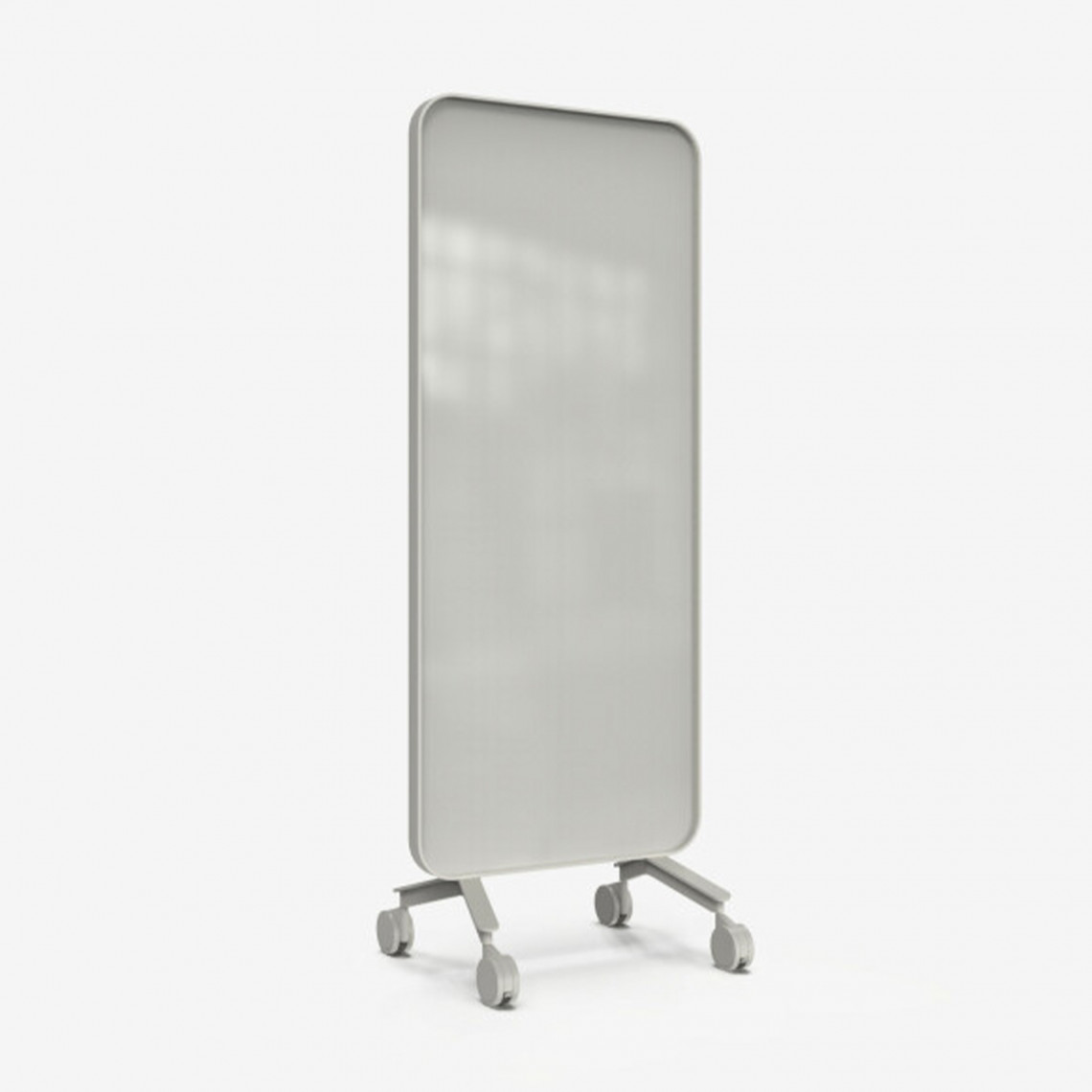 Skrivetavle af glas Frame Mobile, Farve Shy 120 - Grå-beige, Ramme Grå (Soft 150), Størrelse B75 x H196 cm