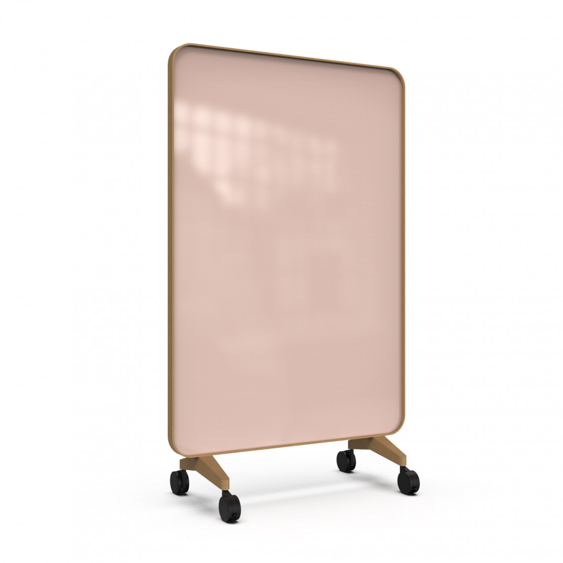 Skrivetavle af glas Frame Mobile, Farve Naive 640 - Pink, Ramme Ek, Størrelse B120 x H196 cm