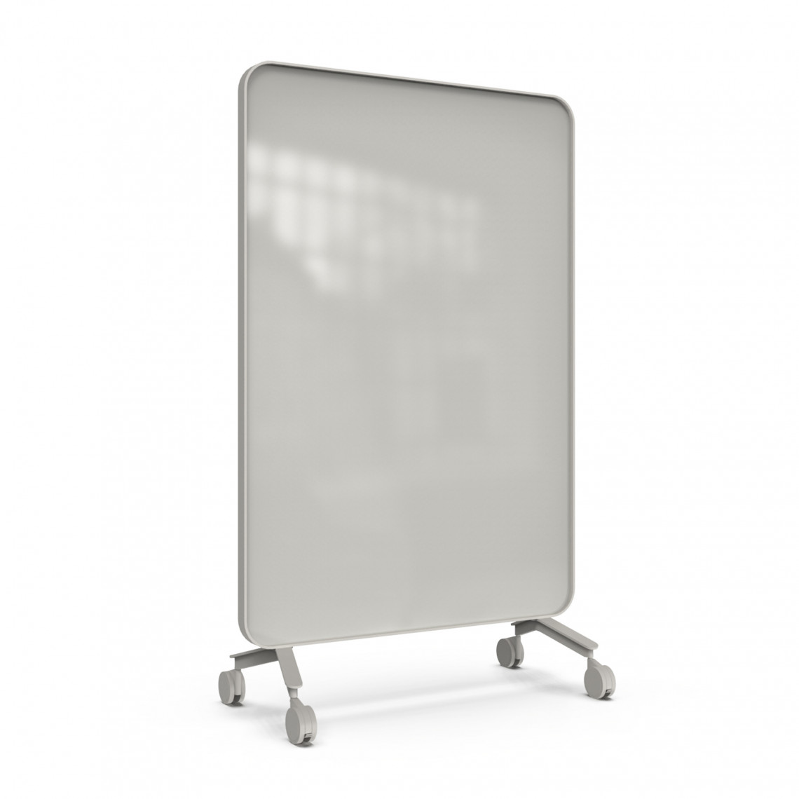 Skrivetavle af glas Frame Mobile, Farve Shy 120 - Grå-beige, Ramme Grå (Soft 150), Størrelse B120 x H196 cm