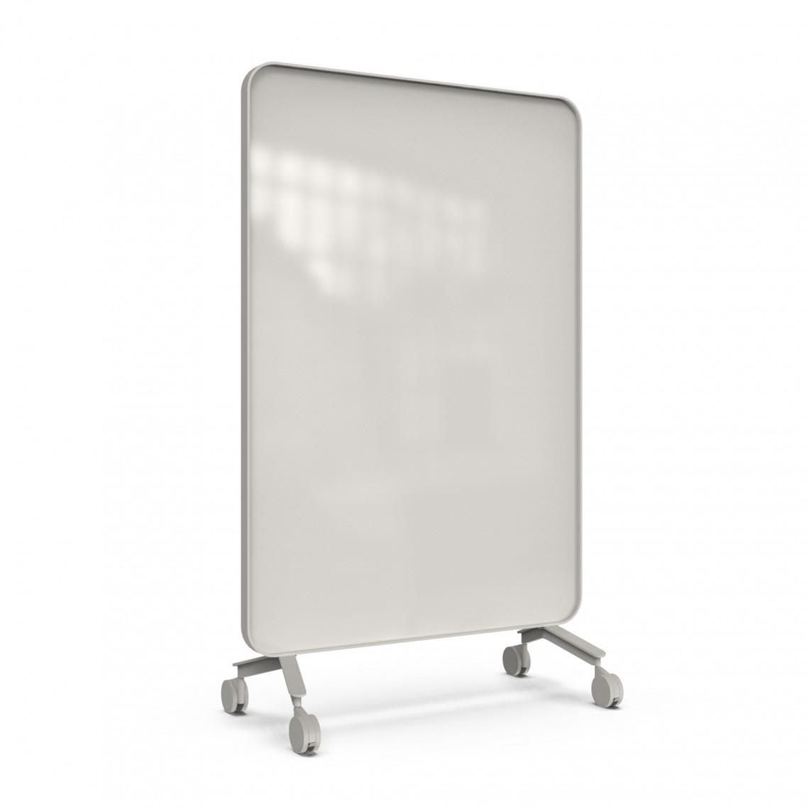 Skrivetavle af glas Frame Mobile, Farve Soft 150 - Beige, Ramme Grå (Soft 150), Størrelse B120 x H196 cm