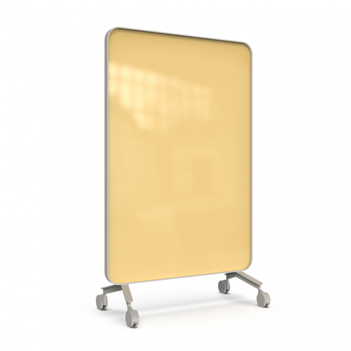 Skrivetavle af glas Frame Mobile, Farve Lively 460 - Gul, Ramme Grå (Soft 150), Størrelse B120 x H196 cm