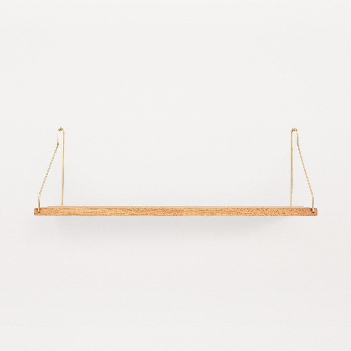 Væghylde Shelf - Hylde i eg, Bredde 60 cm, Dybde 20 cm, Udførelse Natural Oiled Oak / Brass