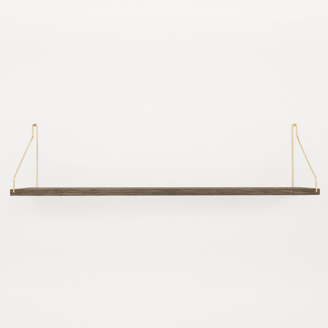 Væghylde Shelf - Hylde i eg, Bredde 80 cm, Dybde 20 cm, Udførelse Dark Stained Oak / Brass