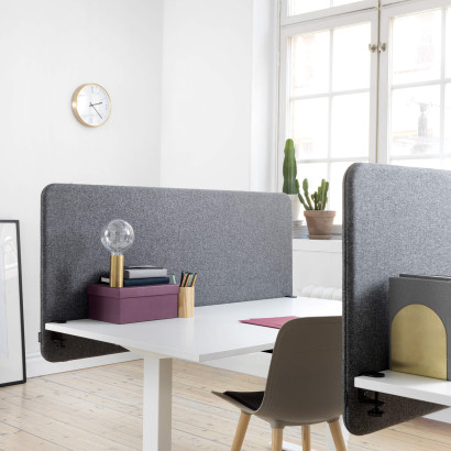 Softline 30 Panneau de bureau - Gris moyen, 160x65 cm