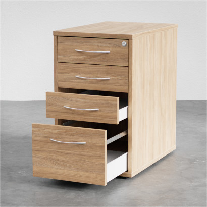 Caisson de bureau Modea - 3 tiroirs + 1 porte dossier, profondeur 60 cm